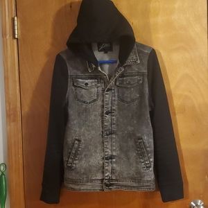 Lira Originals Large Black Hooded Jean Jacket